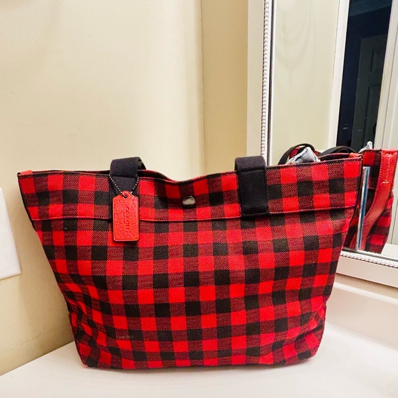 Coach Plaid Tote/ Shoulder Bag - Picture 1 of 11